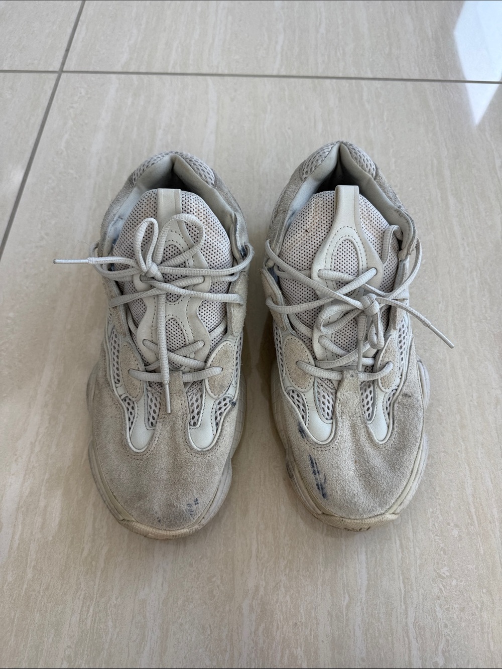 Yeezy Boost-Style Men's Sneakers in Light Gray
